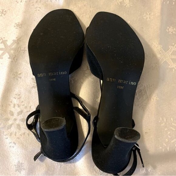 Ann Marino Slingback Sandals Black Peep Toe Sz 10 Gorgeous - Picture 5 of 5